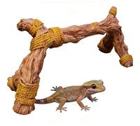 Resin Climbing Branches for Reptiles, Natural Rainforest Habitat Decor, 18x9x11cm Terrarium Climbing Frame, Simulated Wood Branch for Snakes, Lizards, Bearded Dragons, Geckos, Tortoises, Frogs & Chame