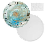 Resin Clock Casting Mold with Arabic/Roman Numeral Mold 14.6inch Acrylic Round Clock Making Mold Reusable Large Circle Clock Resin DIY Mould for Making Clock DIY Art Crafts(Roman numerals)