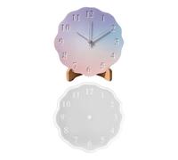 Resin Clock Mold in Silicone with Raised Number Positions