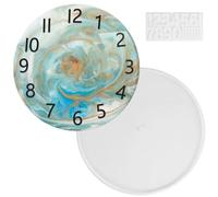 Resin Clock Mould with Arabic/Roman Numeral Mold 14.6inch Acrylic Round Clock Template, DIY Clock Face with Clock Dials Mold for Making Large Clock Art Crafts(Arabic Digital)