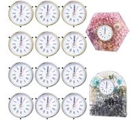 Resin Clock Parts, 12 Piece Set, Roman Numerals, Battery Powered, Two Colors, DIY Gifts