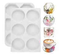 Resin Coaster Moulds 2 Pcs Silicone Moulds with 12 Cavity, Easy to Demold