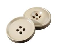 Resin Coat Buttons for Formal and Casual Wear, Beige, 30mm-10 Pcs