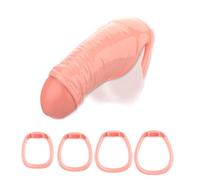 Resin Cock Cage Realistic Penis Chastity Cage Dildo Lightweight Penis Cages Male Chastity Devices with 4 Sizes Cock Rings Adult BDSM Sex Toys for Penis Bondage Sex Games (M)