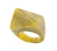 Resin Cocktail Rings Artistic Texture Unique Finger Jewelrys Suitable for Matching Various Outfits Square Triangle Facet Resin