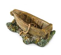 Resin Composite Aquarium Ornament, Small Wooden Boat 5.6x5.9x10cm | Resin Material, Aquarium Visual Piece, Creating Fish Shelters, For Children and Adults