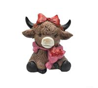 Resin Cow Pair Statue Set Designed To Complement Contemporary Rustic Or Traditional Interiors With Narrative Detailing(B)