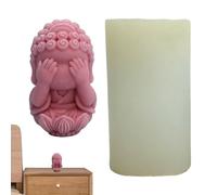 Resin Craft Kit - 3D Buddha Candle Mold, Recyclable 3D Silicone Mold | Don't Listen, Don't Talk and Look Resin Craft Kit for Candle Making