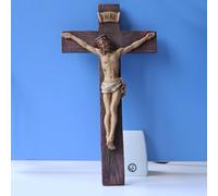 Resin Crucifix Jesus Christ On The Stand Cross Figurine For Home Chapel Ornament