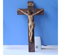 Resin Crucifix Jesus Christ On The Stand Cross Figurine For Home Chapel Ornament -ys