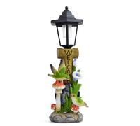 Resin Cute Figurine Light Solar Garden Statues Ornaments Outdoor Lights Statues With Solar Powered Post Lantern For Patio Balcony Yard Home Pathway Lawn Balcony Figurine Decorations(LD-052)