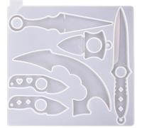 Resin Dagger Molds, Silicone Resin Moulds with 6 Different Shape Sword Molds, Athame Epoxy Knife Molds for Keychain, Cosplay, Decoration Art Moulds