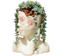 Resin Desktop with Distinct Facial Profile, Supports Potted Indoor Plants, Designed for Visual Interest Without Bulk (B)