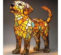 Resin Dog Table Lamp, LED Dog Series Tabletop Night Ligh, Energy Saving Design, Creating A Warm Atmosphere for Bedside Tables and Desks(Golden Retriever)