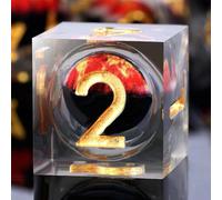 Resin Dragon Eye Dice Set,DNDND 7PCS Sharp Edge D&D Dice with Gorgeous Gift Case for Dungeons and Dragons Talbel Game (Red Dragon Eye)