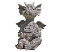 Resin Dragon Statue Zen Yoga Dragon Home Garden Decoration Ornament, Dragon Buddha Art Sculptures Figurines for Outdoor Backyard Porch (Type B)