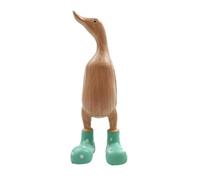Resin Duck Statue Garden Sculpture Cute Cartoon Ducks Wearing Polka Dot Rubber Boots Good Luck Figurine,