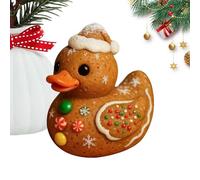 Resin Ducks | Christmas Gingerbread Small Ducks - Holiday Tree Candy Cane Pattern Cute Animal Table Decor For Home Workplace Bedside -Kids Room Fireplace Counter Car Interior