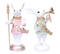 Resin Easter Rabbit Statues 18cm Detailed Craft