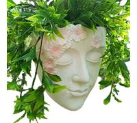 Resin Face Planter - Human Head succulentt Pot, Modern Balcony Ornament | Whimsical Decorative Planter Statue, Outdoor Boho Accent with Unique Design for Porch Courtyard Home Entrance Setup