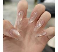 Resin Fake Nails Long Length Moonlight Star Pattern(A)