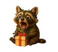 Resin Figurines, Christmas Ornaments with Cute Design, Display Animals for Desk, Shock Face Feature, Easy to Place Decor, Humorous Home Accessory, Animal Statue for Shelves, 5.12 Inches