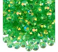 Resin Flatback Rhinestones,10000pcs 3mm Resin Rhinestone Round Flatback Crystal AB Resin Rhinestone for Clothes,Bottles,Tumblers,Cups,DIY Face Makeup Nail Art(Grass Green AB)