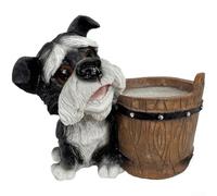 Resin Flowerpot With Realistic Yorkie Dog, Figure Plant Pot Hanger Decorative Hanging Garden Ornament Flower Planters Figurine(Black)