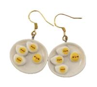 Resin Food-Themed Earrings for Women- Cute Panda, Banana, Egg & Toast Designs for Casual Wear & Gifts, Acrylic, No Gemstone