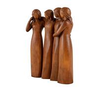 Resin Friendship Sculpture - Sisters Art Decor, Companion Bond Ornament, Sentimental Gift Piece, Tabletop Display Statue with Elegant Finish Build | Resin Sisters Sculpture for Nursery Bedside Booksh