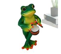Resin Frog Figurine - Decorative Amphibian Figurine, Music Garden Decoration for Lawn and Patio | Cute Garden Ornament for Outdoor Decoration, Playful Animal Accent for Flower Beds and Pathways