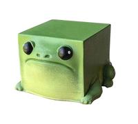 Resin Frog Figurine - Mini Cube Ornament, Desktop Shelf Usage Accessory Supply, Outdoor Garden Patio Decor, 1 Piece Set 2.3x1.6 Inch Bonsai Tool Gear Kit Equipment For Yard Party Lawn