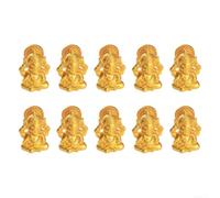 Resin Ganesha Elephant Statue Set 10PCS Hindu God Figurine for Home Temple Meditation Yoga Room Decor Gold 3.1 * 2.4cm