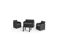 Resin garden furniture - Allibert by KETER - 4 people - SAN REMO - Graphite gray