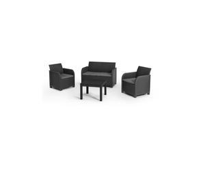 Resin garden furniture - Allibert by KETER - 4 people - SAN REMO - Graphite gray