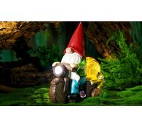 Resin Garden Gnome - Dwarf Riding Bicycle Outdoor Decor