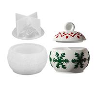 Resin Glass Moulds with Lid, Christmas Jewellery Storage Box Mould with Snowflake Design, Silicone Mould, Easy Demoulding for Making Decorative Candle Holders, Jewellery Boxes