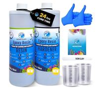 Resin Glory 1L (32 oz) - 1:1 Ratio Epoxy Resin Kit - Crystal Clear, Food Safe, UV Stable for Crafts, Jewellery, Wood, Coasters, Mould Casting - Low Viscosity, Self-Levelling for Beginners & Pros