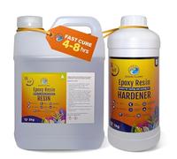Resin Glory 3kg 4h Fast Cure Epoxy Resin Kit - Crystal Clear, Food Safe, UV Stable for Crafts, Jewellery, Wood, Coasters, Mould Casting - Low Viscosity, Self-Levelling for Beginners & Pros