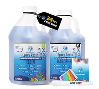 Resin Glory 4L (1 gallon) - 1:1 Ratio Epoxy Resin Kit - Crystal Clear, Food Safe, UV Stable for Crafts, Jewellery, Wood, Coasters, Mould Casting - Low Viscosity, Self-Levelling for Beginners & Pros