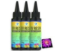 Resin Glory UV Resin 300g - Fastest Curing 1-2 Min, No Sticky Surface, Crystal Clear Non-Yellowing, High Gloss Hard Type, Easy to Use, Low Odor - for Jewelry, Coating, Casting & Crafts