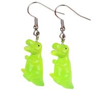 Resin Glow-in-the-Dark Dinosaur Earrings - Unique and Fun Ideal Gift for Dino-Lovers & Casual and Playful Occasions, Resin, No Gemstone