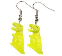 Resin Glow-in-the-Dark Dinosaur Earrings - Unique and Fun Ideal Gift for Dino-Lovers & Casual and Playful Occasions, Resin, No Gemstone