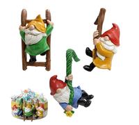 Resin Gnome Ornament - 3pcs Garden Lawn Gnomes Set, Cute Faceless Doll Statue, Decorative Christmas Dwarf Figurine, Outdoor Planter Sculpture | Adorable Handcrafted Decoration For Lawn Backyard Patio