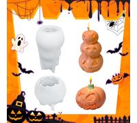 RESIN GO Halloween Molds Silicone, Evil Pumpkin Silicone Candle Molds Set, 3D Pumpkin Ornament Molds for Epoxy Resin Casting Aromatherapy Candle Soap Making Home Art Crafts Home Decor