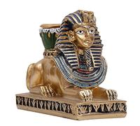 Resin God Goddess Sculpture - Egyptian Figurine Candle Holder. Elevate Your Tabletop Decor with This Unique Egyptian Collectible.