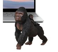 Resin Gorilla Decorations | 6.5Inch Figurine Statues Resin Gorilla Desktop Ornaments,Realistic Wildlife Animal Sculpture Educational Toy for Kids