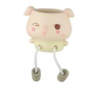 Resin Hanging Flower Pot with Playful Animal Design for Decorating Bedroom, Desk, Living Room, or Garden, Resistant to Weather and Sun Exposure (B)