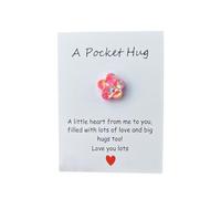 Resin Heart Pocket Token, Mini Cute Little Pocket Hugs with Greeting Cards, Card Gifts For Rela Hug Pocket Positive