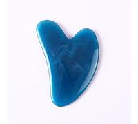Resin Heart Shaped Scraping Board Imitation Jade Gua Sha Board Gua Sha Facial Massage Tool for Face and Body Treatment,Dark Blue